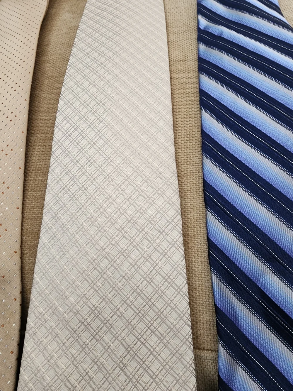 Calvin Klein Men's Tie Set - Beige, Light Gray, and Blue
